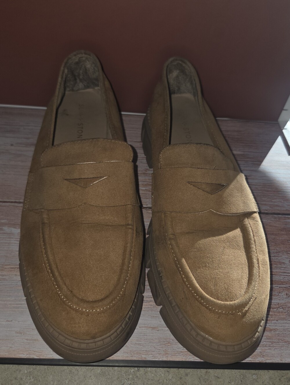 Women’s Suede Platform Loafers - Tan